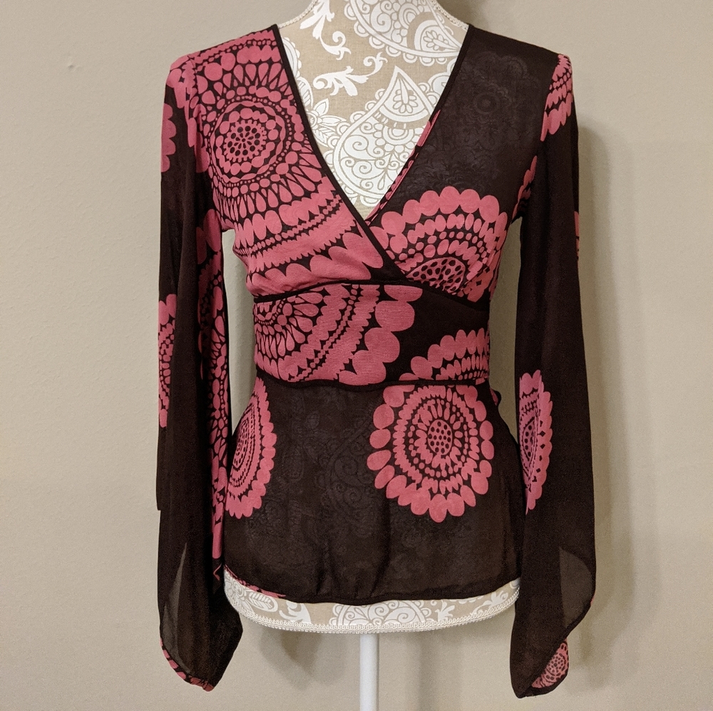 Trina Turk Silk Spandex Top Sz S